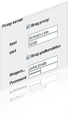 Har du internetforbindelse via en proxy-server, kan du nemt indtaste dine proxy-indtillinger